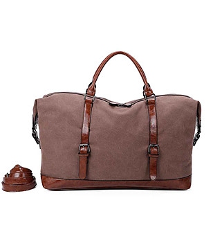 Кафява чанта за път с контрастни детайли Vina снимка