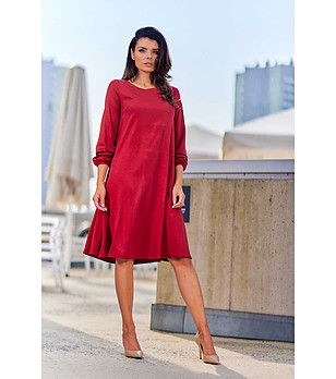 Елегантна рокля в червен нюанс Simona снимка