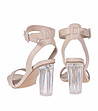 Бежови дамски сандали с прозрачен ток Della-2 снимка