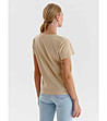 Бежова дамска памучна тениска Zaltana-2 снимка