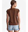 Кафява памучна дамска тениска Bernice-1 снимка