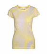 Дамска тениска на райе в бяло и жълто Hudera-0 снимка