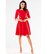 Елегантна рокля в червен нюанс с декоративни копчета Scarlet-0 снимка