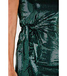 Стилна рокля с лъскав ефект Shamala в зелен нюанс-4 снимка