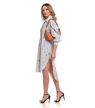 Kожена дамска чанта в цвят коняк Rita снимка