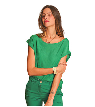 Дамска зелена блуза снимка