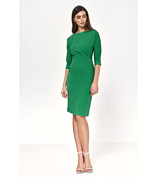 Елегантна рокля в зелено с 3/4 ръкави Alma снимка