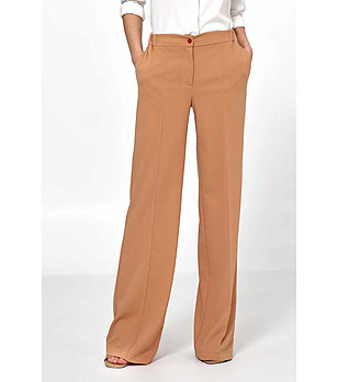 Дамски панталон в цвят камел Karra снимка