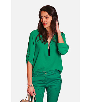 Зелена дамска блуза Caris снимка