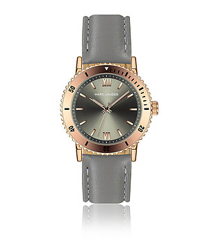 Дамски часовник в розовозлатисто със сива каишка Rome снимка