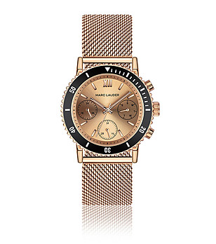 Розовозлатист дамски часовник с черен панел Granada снимка