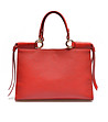 Червена дамска чанта от естествена кожа Lina-1 снимка