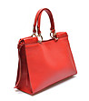 Червена дамска чанта от естествена кожа Lina-2 снимка