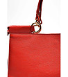 Червена дамска чанта от естествена кожа Lina-3 снимка