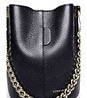 Малка черна кожена чанта Andrina-2 снимка