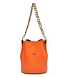 Малка оранжева кожена чанта Andrina-1 снимка