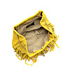 Жълта дамска кожена чанта естествен велур с ресни Via-4 снимка