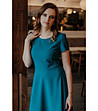 Елегантна рокля в цвят емералд Lamet-4 снимка