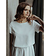 Бяла рокля с двупластова долна част Ksenia-2 снимка