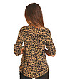 Бежова дамска блуза с леопардов принт-1 снимка