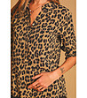 Бежова дамска блуза с леопардов принт-4 снимка