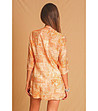 Дамска блуза в оранжеви нюанси с фигурален принт-1 снимка