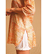 Дамска блуза в оранжеви нюанси с фигурален принт-4 снимка