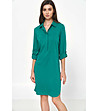 Елегантна рокля тип риза в зелен нюанс Eliza-0 снимка