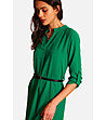 Зелена рокля с асиметрична дължина Linela-2 снимка