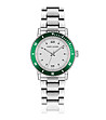 Сребрист дамски часовник със зелен панел Sofia-0 снимка