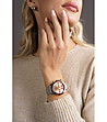 Розовозлатист дамски часовник със сива кожена верижка Valencia-1 снимка