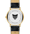 Златист дамски часовник с черна каишка Marbella-3 снимка