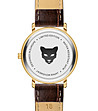 Златист дамски часовник с кафява каишка Marbella-3 снимка