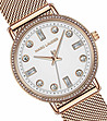 Розовозлатист дамски часовник с бял циферблат Monaco-3 снимка