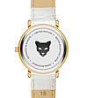 Златист дамски часовник с бяла кожена каишка Florence-2 снимка