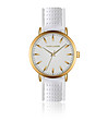Златист дамски часовник с бяла силиконова каишка Florence-0 снимка