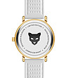 Златист дамски часовник с бяла силиконова каишка Florence-3 снимка