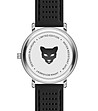 Сребрист дамски часовник с черна силиконова каишка Florence-3 снимка