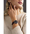 Розовозлатист дамски часовник с кафява кожена каишка Bologna-1 снимка