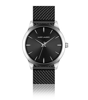Мъжки часовник в сребристо и черно Lyon снимка