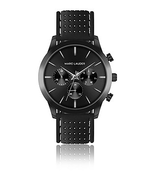 Черен мултифункционален часовник със силиконова каишка London снимка