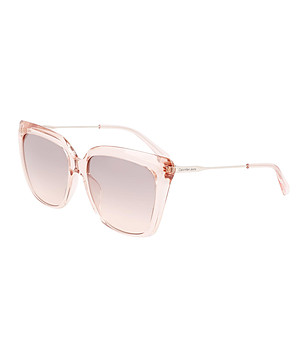 Дамски слънчеви очила с прозрачни рамки в цвят пудра снимка