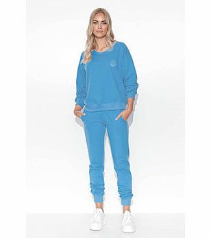 Памучен дамски сет в синьо от 2 части Zaria снимка