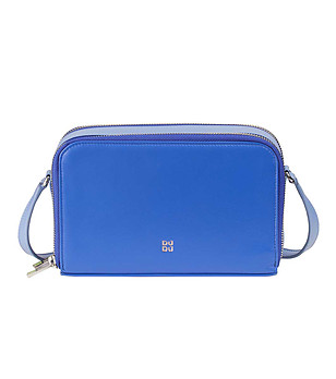 Дамска чанта Inas с контрастни детайли в синьо снимка