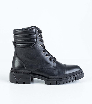 Черни дамски боти от естествена кожа Amara снимка