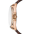 Розовозлатист часовник с кафява кожена каишка Malaga-1 снимка