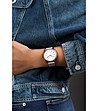 Розовозлатист дамски часовник с розова каишка Malaga-1 снимка