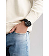 Черен мъжки часовник със силиконова каишка Avignon-1 снимка