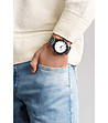 Сребрист мъжки часовник с черен панел Munich-1 снимка
