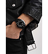 Черен мъжки часовник със силиконова каишка Toledo-1 снимка